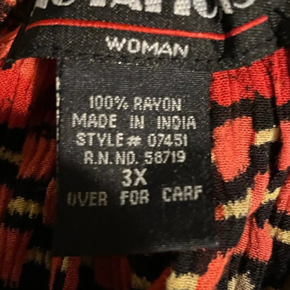 Colorful Multi Patterned Boho Prairie Hippie Skirt 100% Rayon Size 3X - Picture 6 of 6